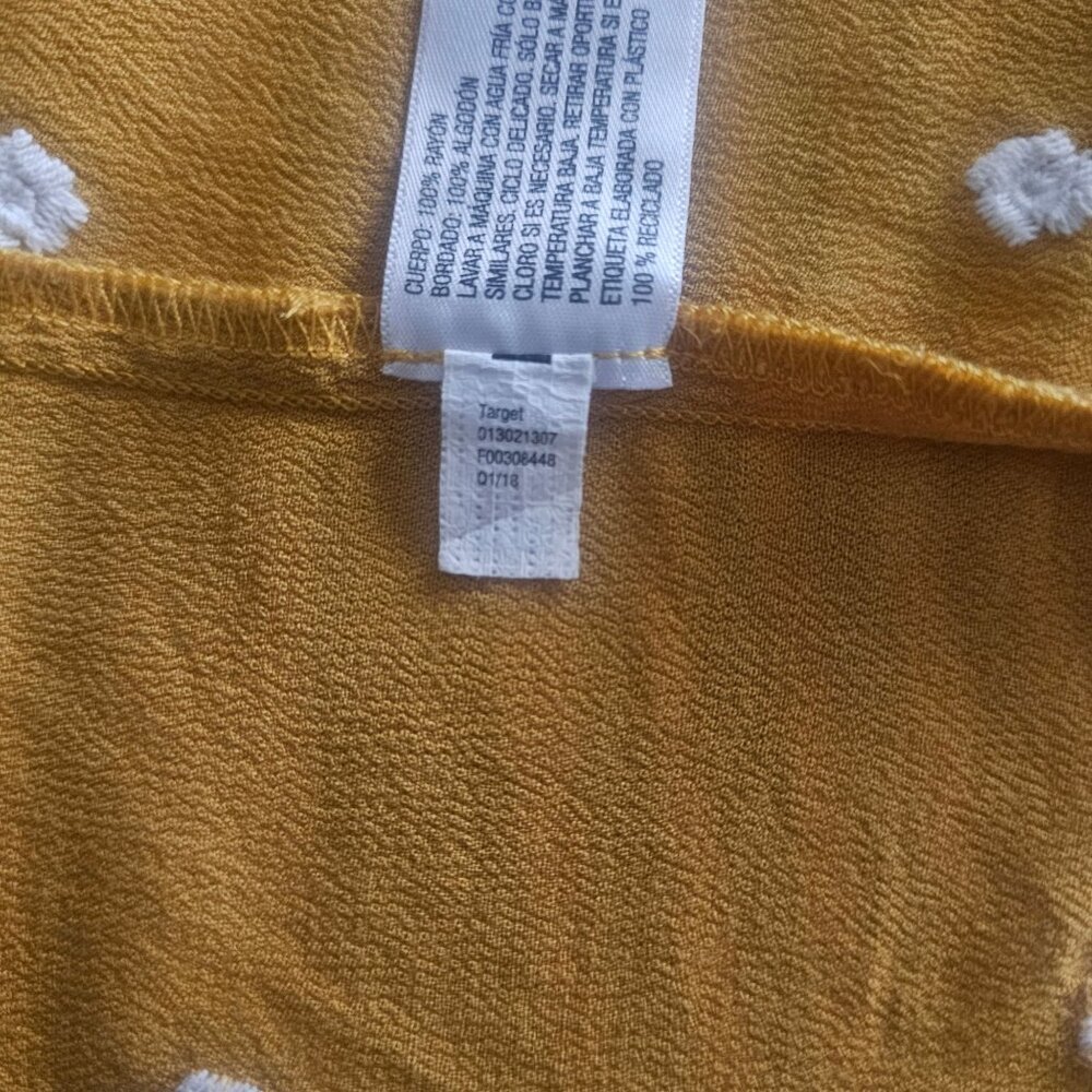Universal Thread Mustard Yellow Polka Dot Ruffle Sleeveless Tank Top Women's XL‎ - Picture 7 of 9